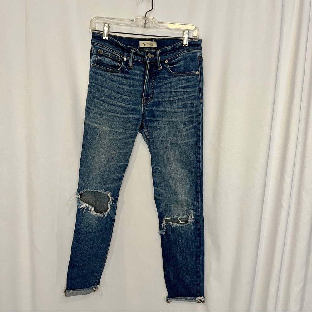 <2 for $25>Madewell Distressed High Rise Skinny Crop